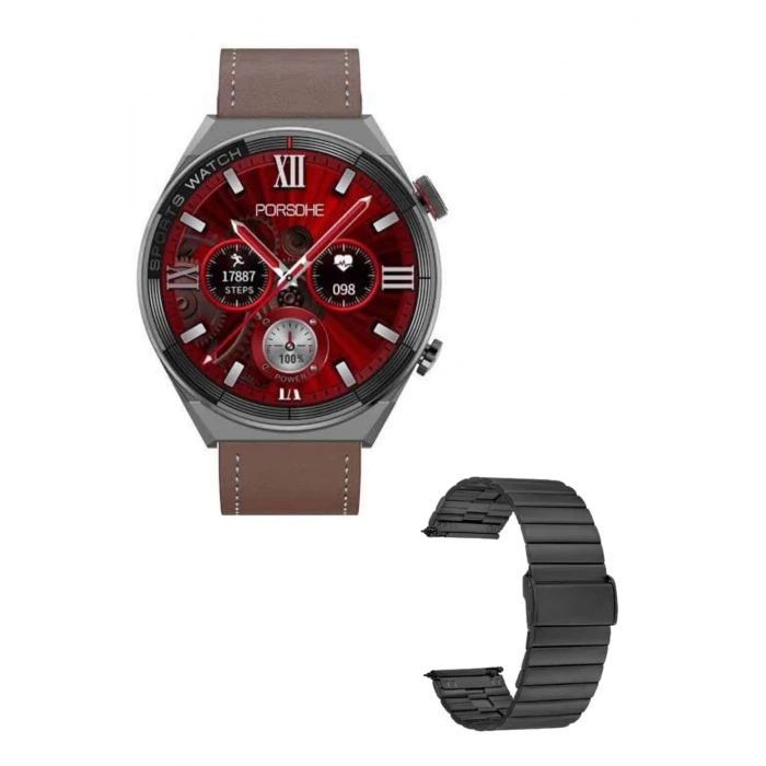 CEYLAN ADAM Erkeklere Özel Akıllı Saat Çelik Kordon Bluetooth Bağlantılı İOS ve Android Uyumlu