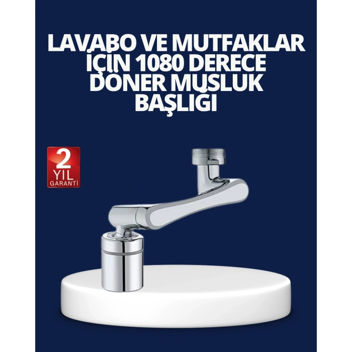 CEYLAN ADAM Esnek 1080° Musluk Başlığı 3 Eklemli Hareketli Su Modlu Lavabo Aparatı