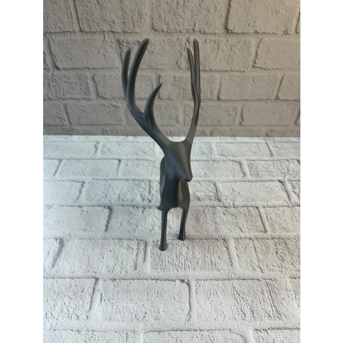 CEYLAN ADAM Geyik Figürü Gri Modern Salon ve Raf Dekoru