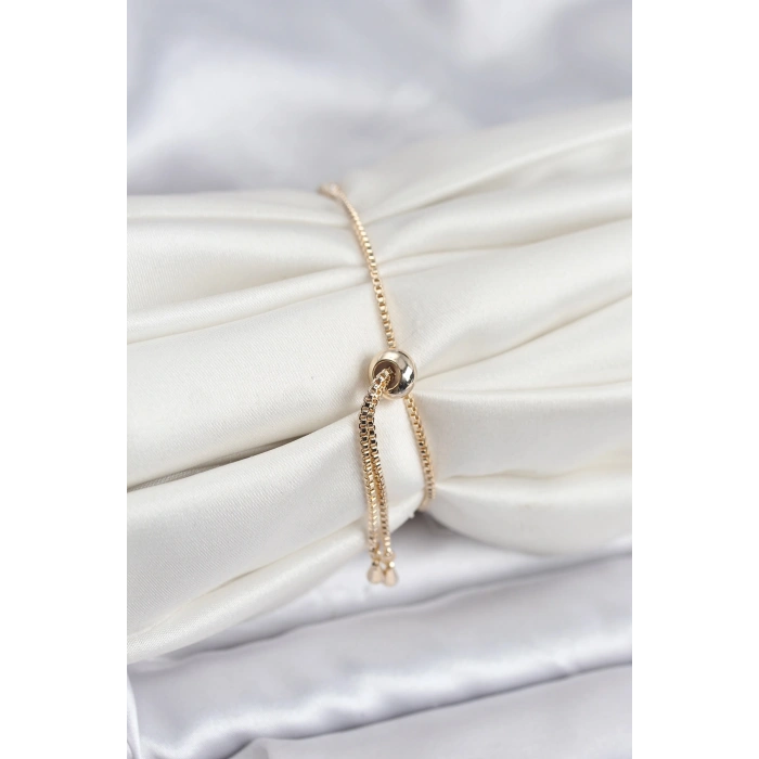 CEYLAN ADAM Gold Renk Nazar Model Zirkon Taşlı Asansörlü Su Yolu Bileklik