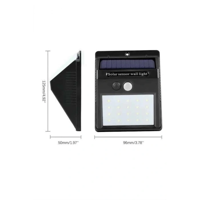 CEYLAN ADAM Güneş Enerjili Sensörlü Duvar Lambası Bahçe Lamba Suya Dayanıklı Bahçe Aydınlatma