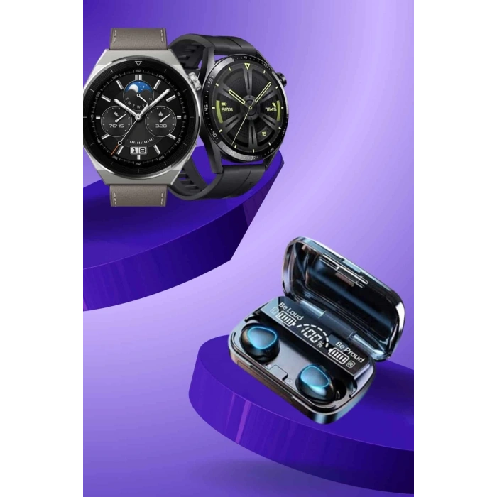 CEYLAN ADAM İkili Set Akıllı Saat Ve Bluetooth Kulaklık Kablosuz Uzun Pil Ömrü Spor Modları