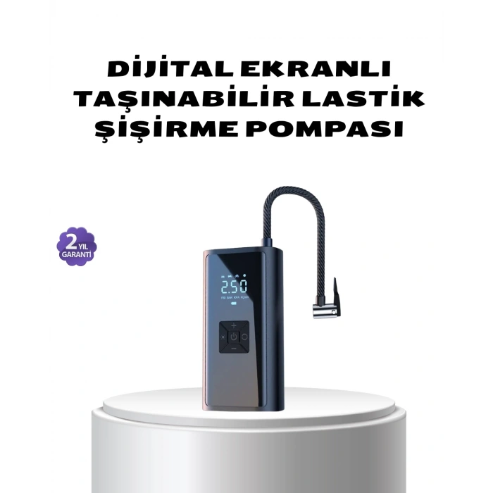 CEYLAN ADAM Kablosuz Dijital Lastik Şişirme Pompası LED Işıklı 80W