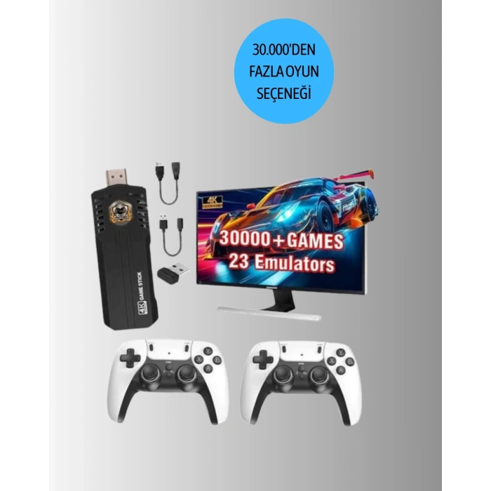 CEYLAN ADAM Kablosuz Retro TV Oyun Konsolu – 30.000+ Oyun, HD Çıkış & Kablosuz Gamepad ile Efsanevi Oyun Deneyimi