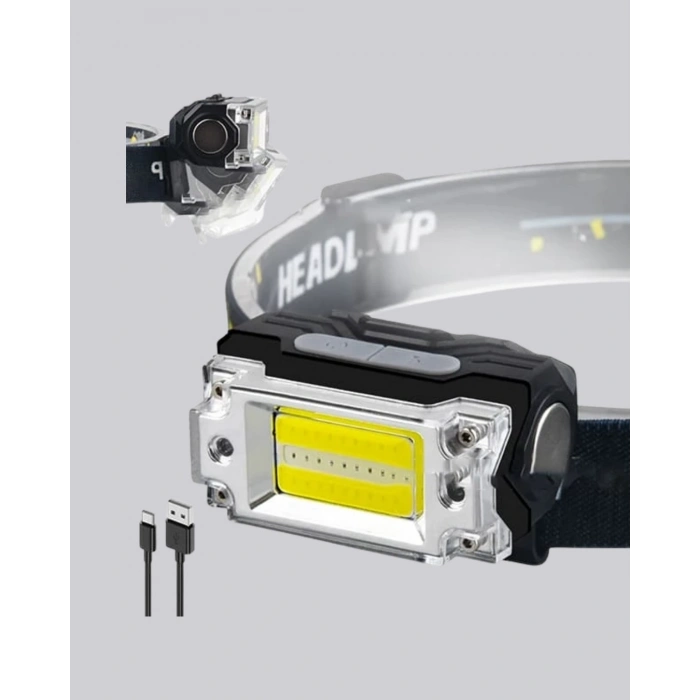 CEYLAN ADAM Kafa Lambası Led Fener Pratik Taşınabilir Ayarlanabilir USB Şarjlı