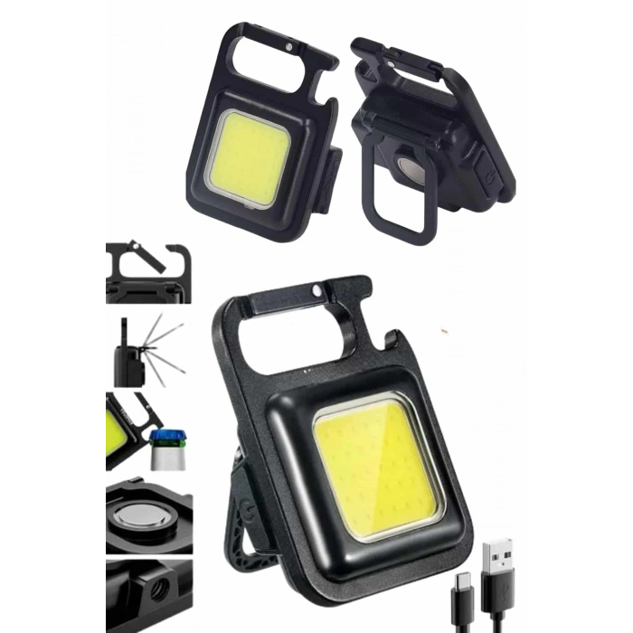 CEYLAN ADAM Kamp Çadır Lambası Şarjlı El Feneri Işıldak Anahtarlık Mini Mıknatıslı