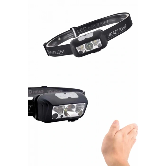 CEYLAN ADAM Kamp Lambası Kafa Feneri Kafa Lambası Ayarlanabilir Sensörlü Şarjlı