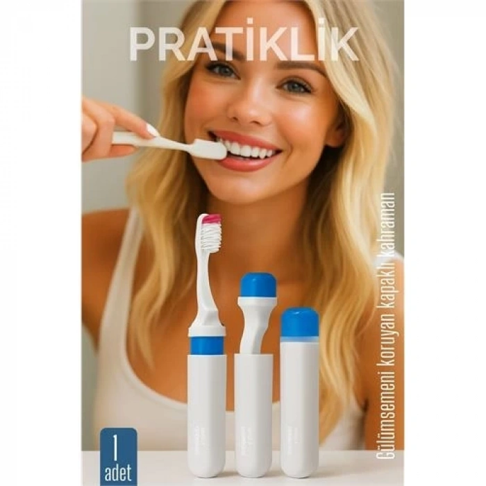 CEYLAN ADAM Kapaklı Diş Fırçası - Seyahat Kapaklı Diş Fırçası - Hijyenik Koruma, Pratik ve Kompakt Model