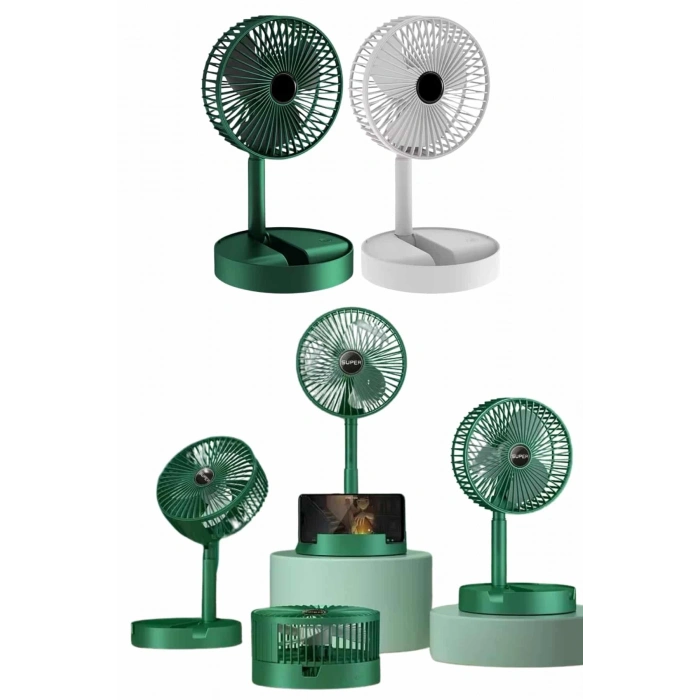 CEYLAN ADAM Katlanabilir Teleskopik Şarjlı Fan Masaüstü Soğutucu Vantilatör