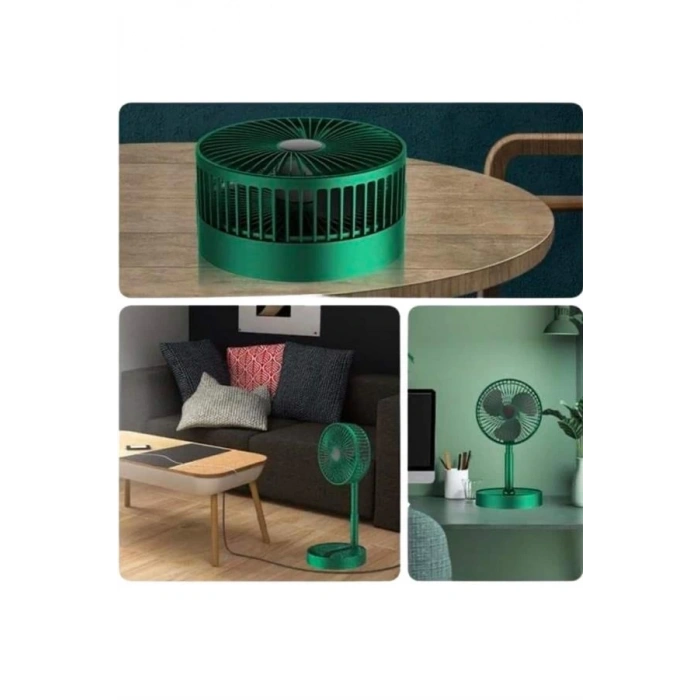 CEYLAN ADAM Katlanabilir Teleskopik Şarjlı Fan Masaüstü Soğutucu Vantilatör