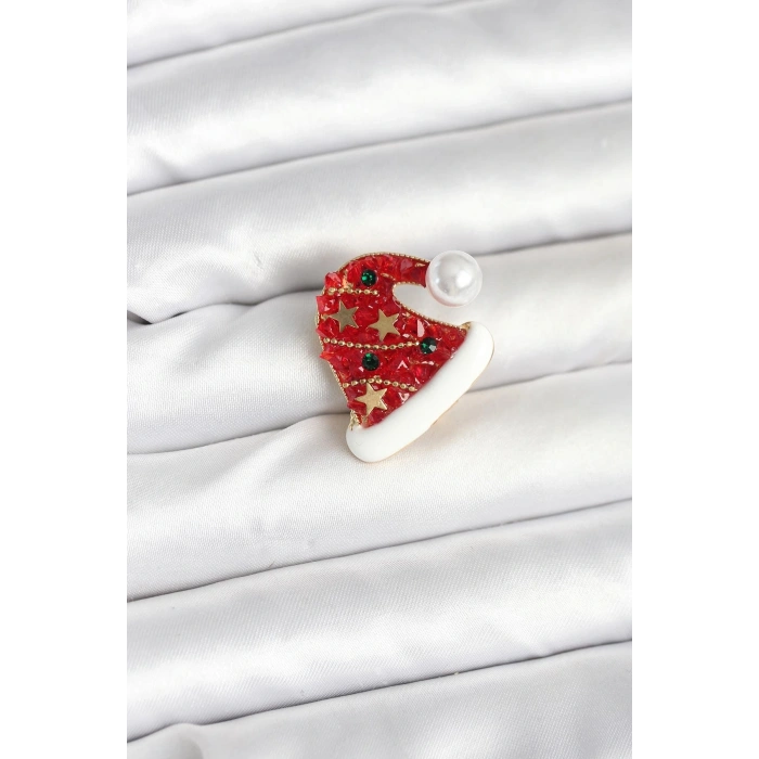 CEYLAN ADAM Kırmızı Şapka Model Yılbaşı Temalı Broş