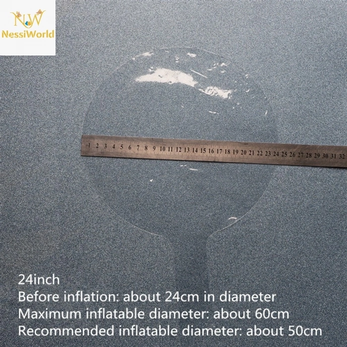 CEYLAN ADAM Kırmızı Simli Yuvarlak Şeffaf Balon 24 İnç