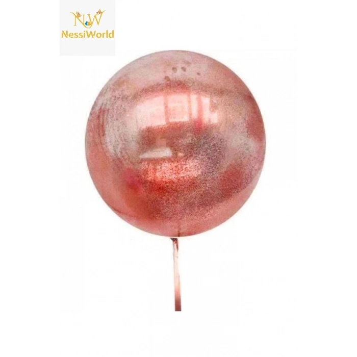 CEYLAN ADAM Kırmızı Simli Yuvarlak Şeffaf Balon 24 İnç