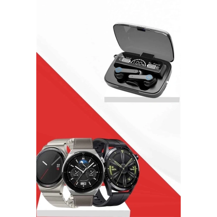 CEYLAN ADAM Kulak İçi Kablosuz Bluetooth Kulaklık ve NFC ve GPS Özellikli Akıllı Saat Alarm ve Titreşim