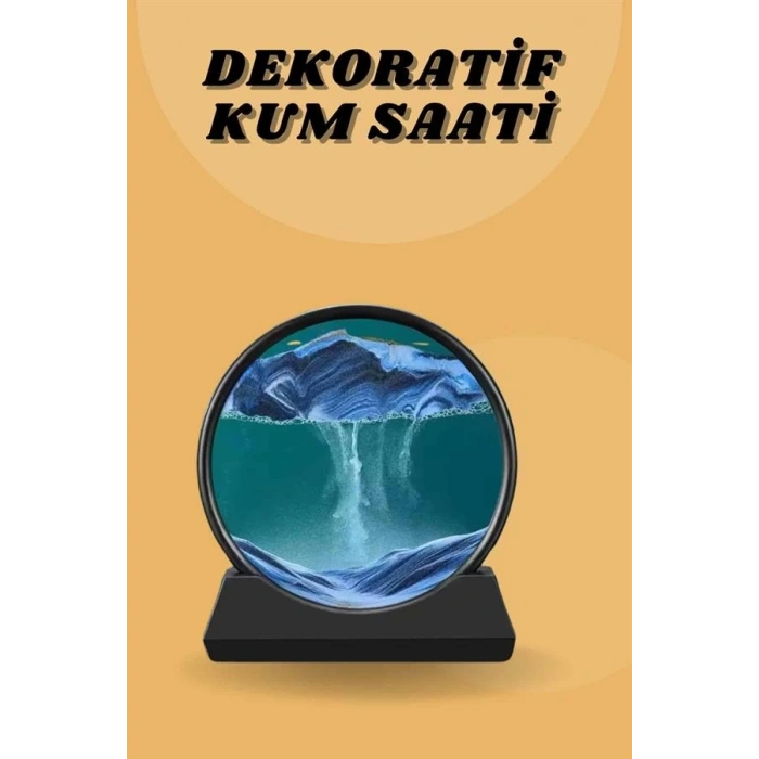CEYLAN ADAM Kum Saati Yuvarlak Şık Kum Tablosu Dekoratif Kum Sulu Kum Saati