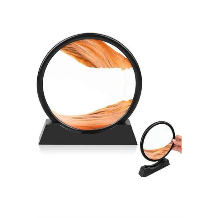 CEYLAN ADAM Kum Saati Yuvarlak Şık Kum Tablosu Dekoratif Kum Sulu Kum Saati