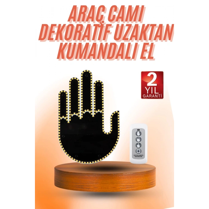 CEYLAN ADAM Kumandalı El Led Araba İçi 4 Farklı Mod El Orta Parmak Led