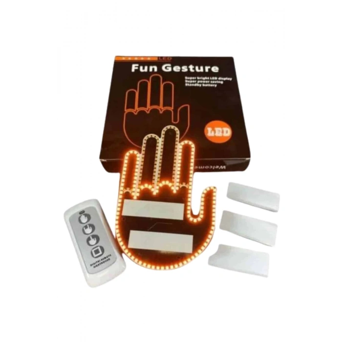 CEYLAN ADAM Kumandalı El Led Araba İçi 4 Farklı Mod El Orta Parmak Led