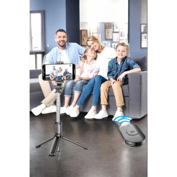 CEYLAN ADAM Kumandalı Tripod Telefon Tutucu Selfie Çubuğu 360 Derece Dönebilen