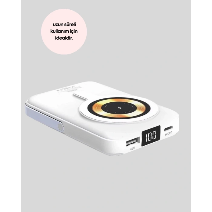 CEYLAN ADAM LCD Göstergeli Manyetik Powerbank Type C USB Girişli