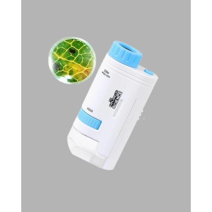 CEYLAN ADAM LED Işıklı Mikroskop 80X–200X Zoom Eğitici Bilim Seti ve Taşınabilir