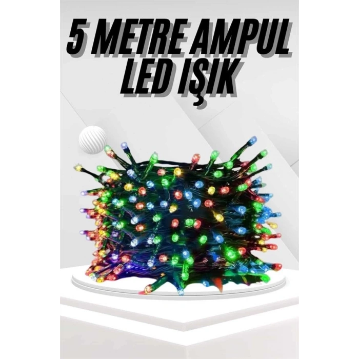 CEYLAN ADAM Ledli Fişli Led Dekor Lambası 5M RGB Yılbaşı Ağacı Işığı
