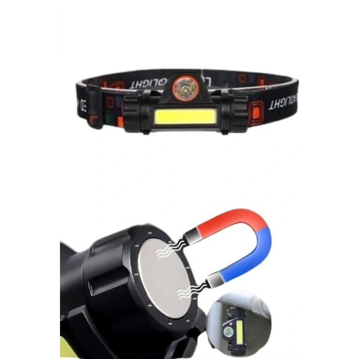 CEYLAN ADAM Ledli Şarjlı Kafa Lambası LED Şarjlı Su Geçirmez Kafa Feneri