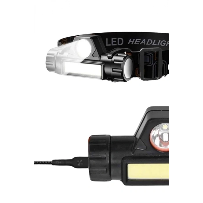 CEYLAN ADAM Ledli Şarjlı Kafa Lambası LED Şarjlı Su Geçirmez Kafa Feneri