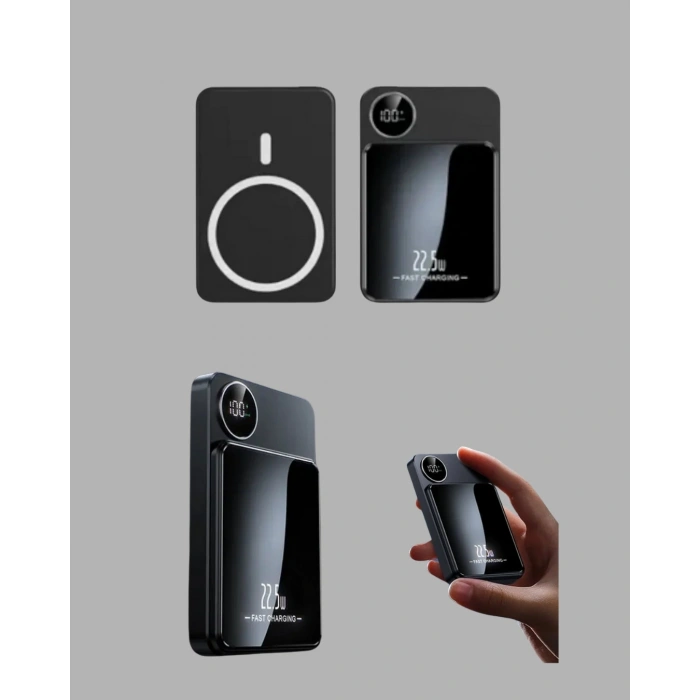 CEYLAN ADAM Manyetik Powerbank 15W Wireless Hızlı Şarj LED Ekranlı