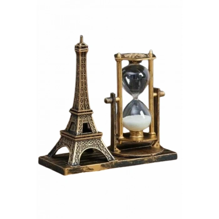 CEYLAN ADAM Masa Biblosu Dekoratif Süs Kum Saati Eyfel Kulesi Hediyelik Kum Saati