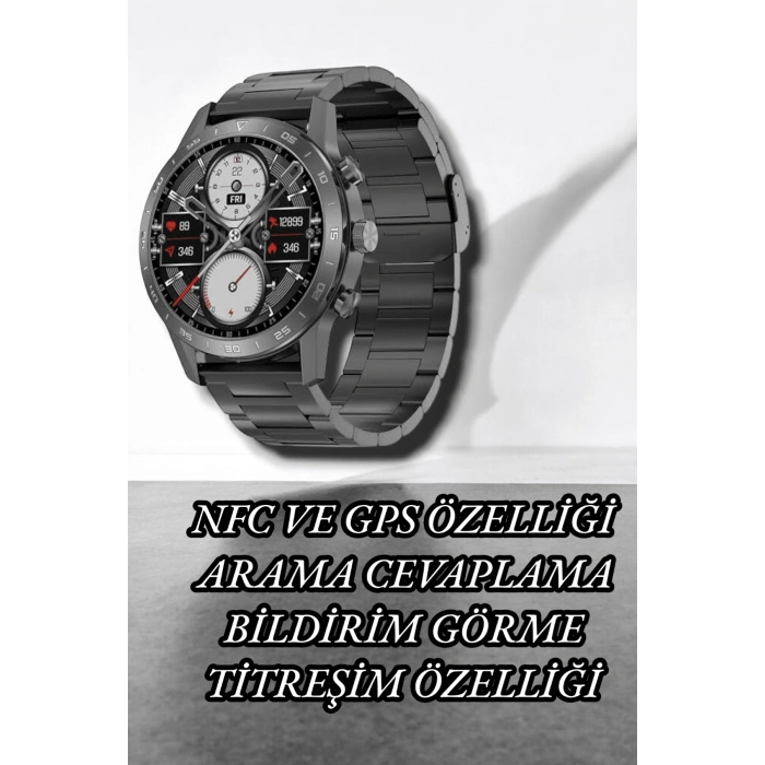 CEYLAN ADAM NFC ve Kablosuz Şarjlı Akıllı Saat EKG, Nabız & Spor Modları ile iOS ve Android Uyumlu