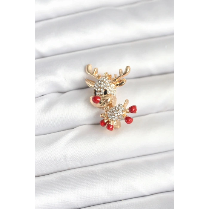 CEYLAN ADAM Noel Geyiği Model Yılbaşı Temalı Broş