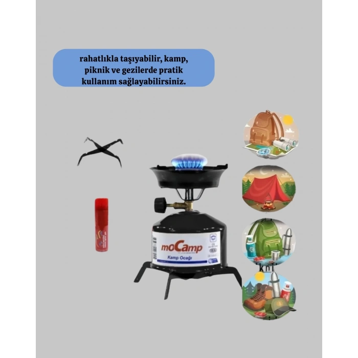 CEYLAN ADAM Outdoor Kamp Ocağı Seti Çakmak Gazlı Taşınabilir