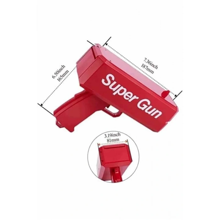 CEYLAN ADAM Para Dolar Atma Makinası Super Money Gun Para Saçma Fırlatma Tabancası