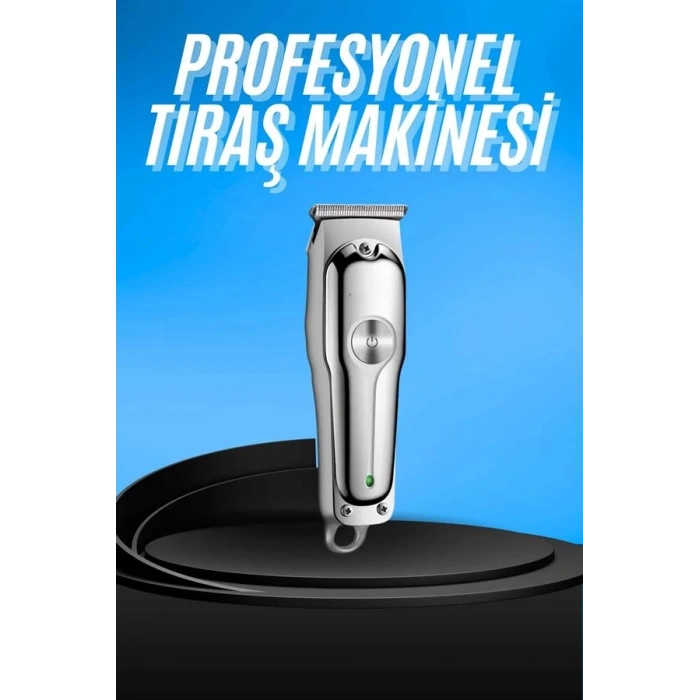 CEYLAN ADAM Paslanmaz Çelik Bıçaklı Kablosuz Şarjlı Dijital Göstergeli Tıraş Makinesi