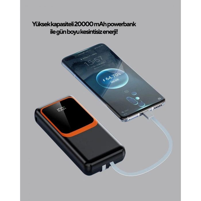 CEYLAN ADAM Powerbank 20000 mAh 22.5W Hızlı Şarjlı ve Kompakt Çoklu Kablo Çıkışlı