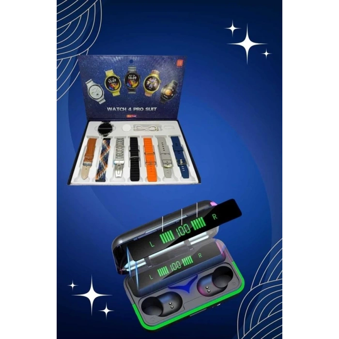 CEYLAN ADAM Powerbank Bluetooth Kulaklık Ve Akıllı Saat 7 Kordonlu Metal Kordon Plastik Kordon