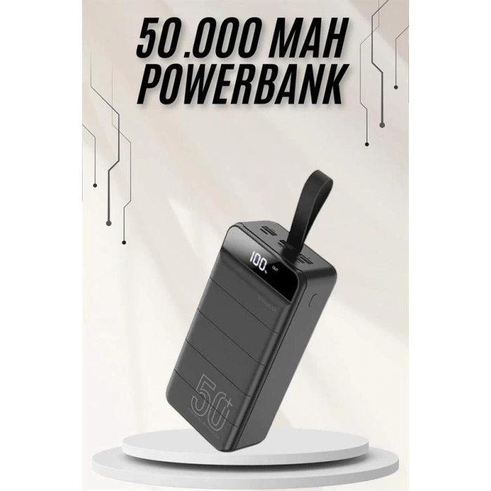 CEYLAN ADAM Powerbank Çoklu Şarj Girişi 50.000 Mah Taşınabilir Dijital Göstergeli