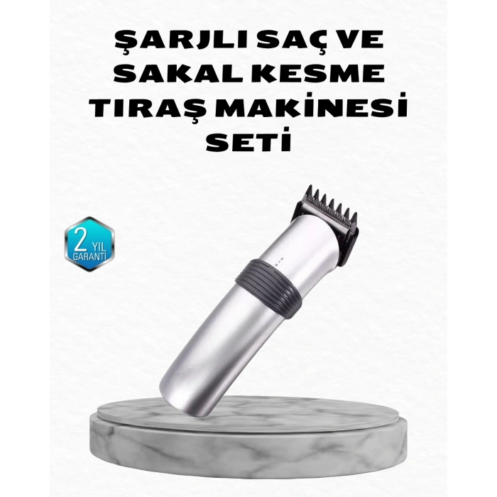 CEYLAN ADAM Profesyonel Şarjlı Saç ve Sakal Kesme Makinesi – Paslanmaz Çelik Bıçaklı, Ergonomik ve Sessiz Motorlu