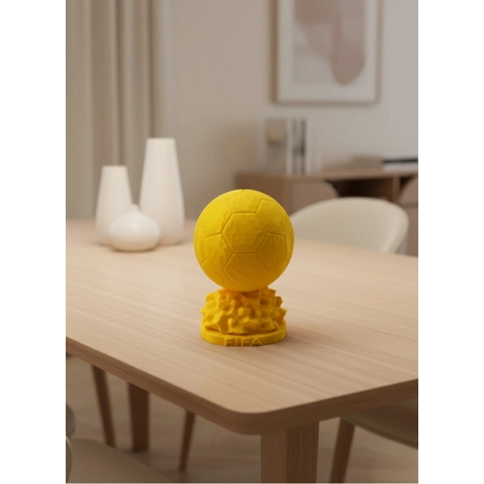 CEYLAN ADAM Sarı FIFA Topu Dekoratif Biblo 10cm Modern Masa Üstü Aksesuar