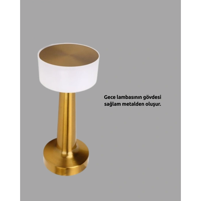 CEYLAN ADAM Şarj Edilebilir LED Masa Lambası – USB Girişli, Metal Yapı