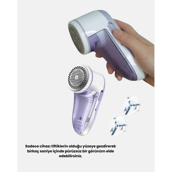 CEYLAN ADAM Şarjlı Tiftik Temizleyici – Çıkarılabilir Hazneli, Anti-Statik Fırçalı, USB Şarjlı