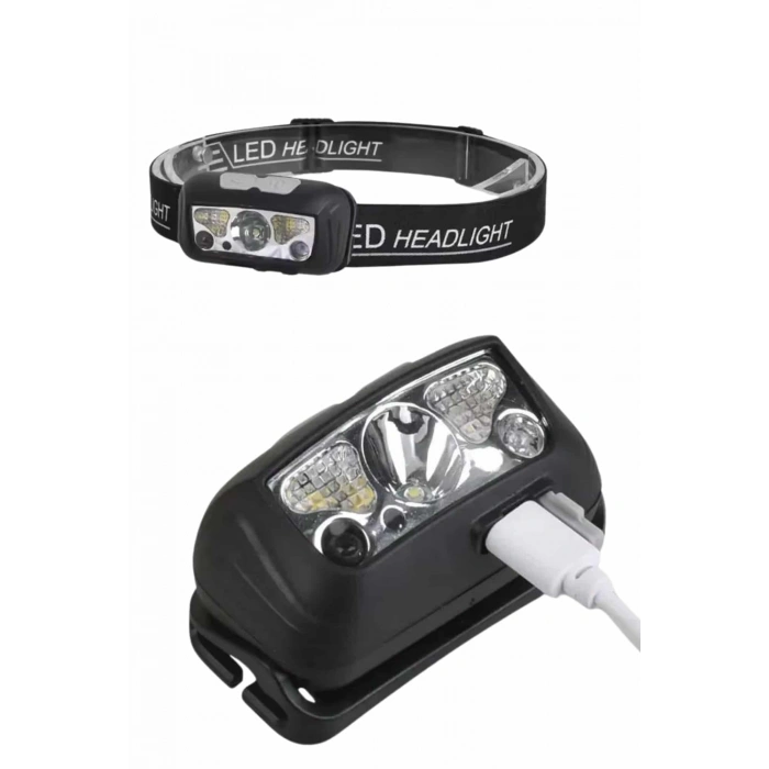 CEYLAN ADAM Sensörlü Şarjlı Type-c Şarj Işıklı Kafa Lambası Kamp Lambası