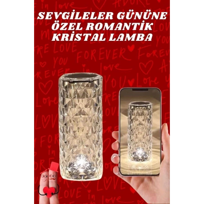 CEYLAN ADAM Sevgililer Günü İçin Hediye Kristal Lamba Sevgiliye Hediye USB Şarjlı Gece Lambası
