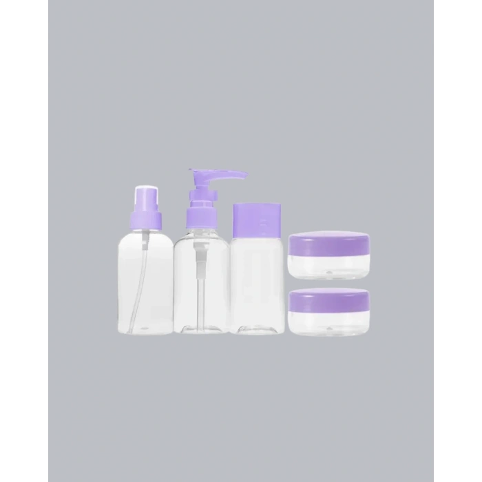 CEYLAN ADAM Seyahat Banyo Seti 5 Parça Şeffaf Taşıma Çantalı 30 ml