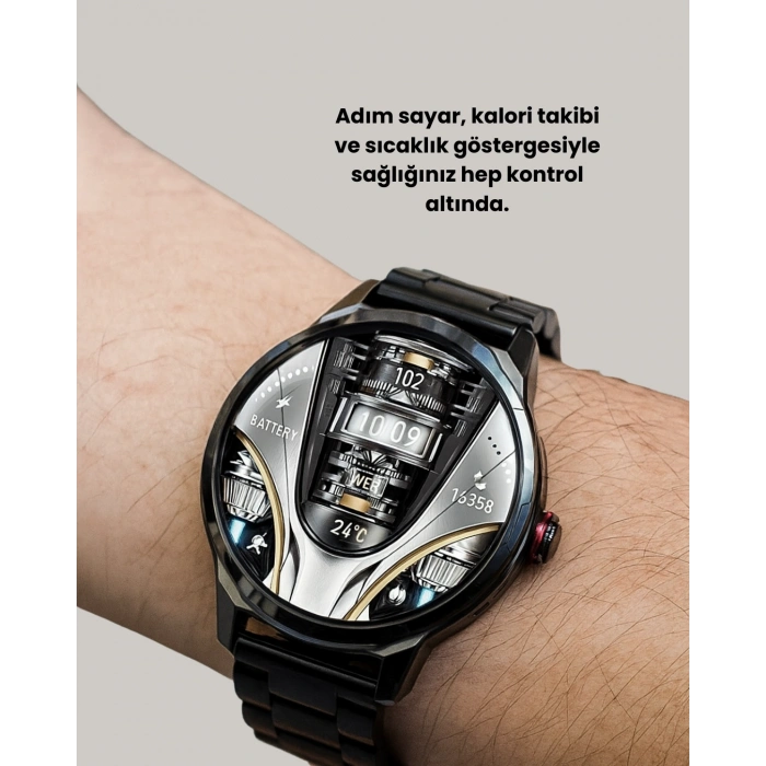 CEYLAN ADAM Şık Metal Kasa ve Değiştirilebilir Kordonlarla SW80 Smartwatch