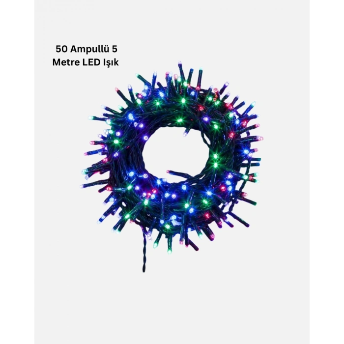 CEYLAN ADAM Siyah Kablolu LED Dekor Işık – 50 Ampullü, 8 Farklı Işık Modu, Suya Dayanıklı Tasarım