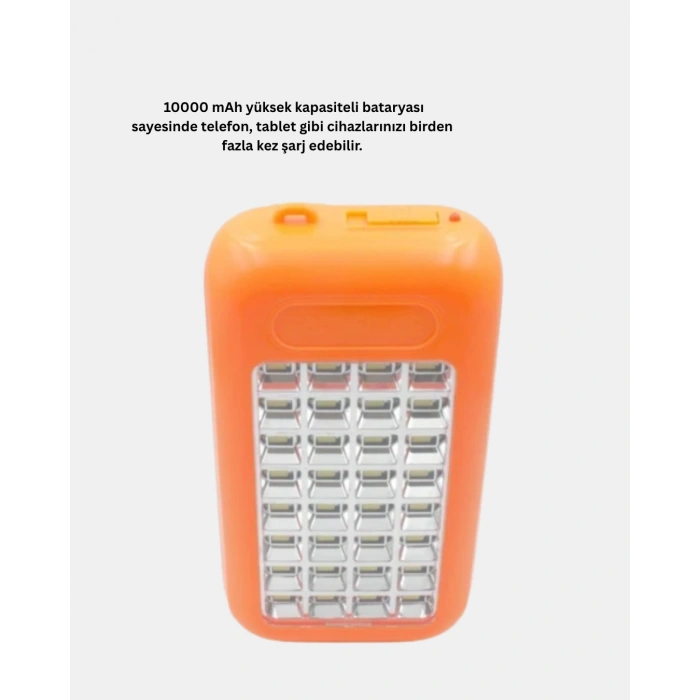 CEYLAN ADAM Solar Powerbank 10000 mAh LED Kamp Lambalı Taşınabilir Şarj Cihazı