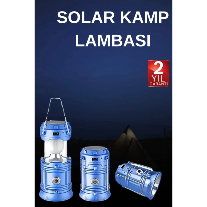 CEYLAN ADAM Solar Şarjlı Kamp Lambası Güneş Enerjili Kızaklı Kamp Feneri Çadır Feneri Led Işıldak