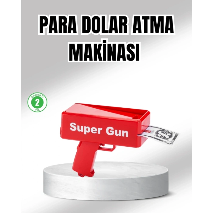 CEYLAN ADAM Super Money Gun Para Saçma Tabancası Yüksek Atış Güçlü Kırmızı Model